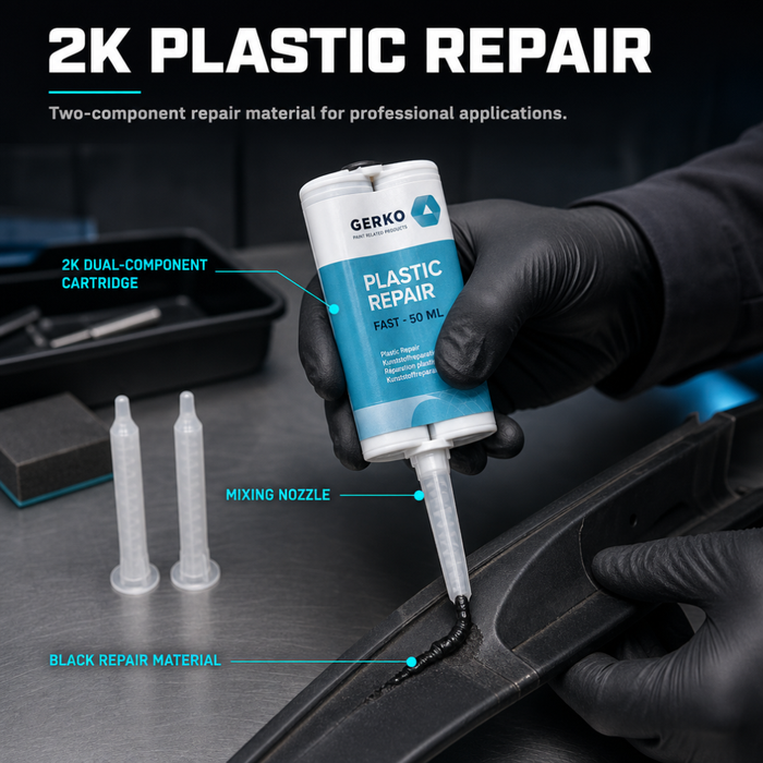 Gerko 2K Black Plastic Repair Adhesive 50ml