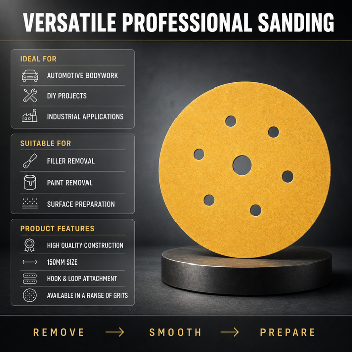 Starcke Hook and Loop Sanding Discs 150mm – 15-Hole Abrasive