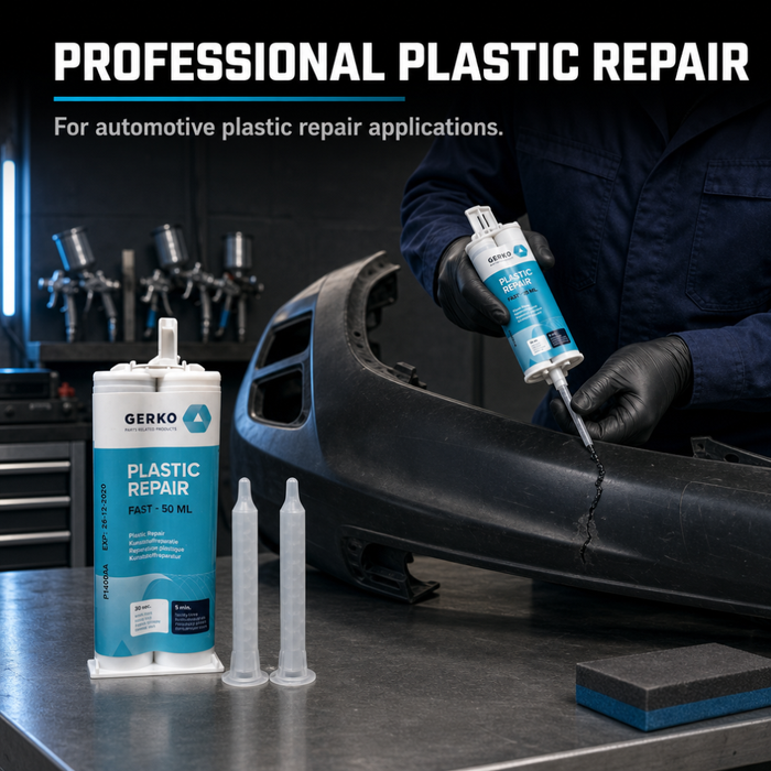 Gerko 2K Black Plastic Repair Adhesive 50ml