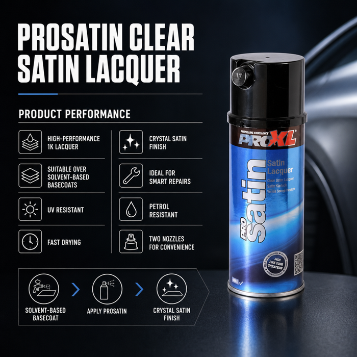ProXL ProSatin Clear Satin Lacquer Aerosol 400ml – 1K Satin Finish
