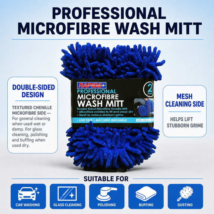 Rapide Professional Microfibre Wash Mitt – Double-Sided