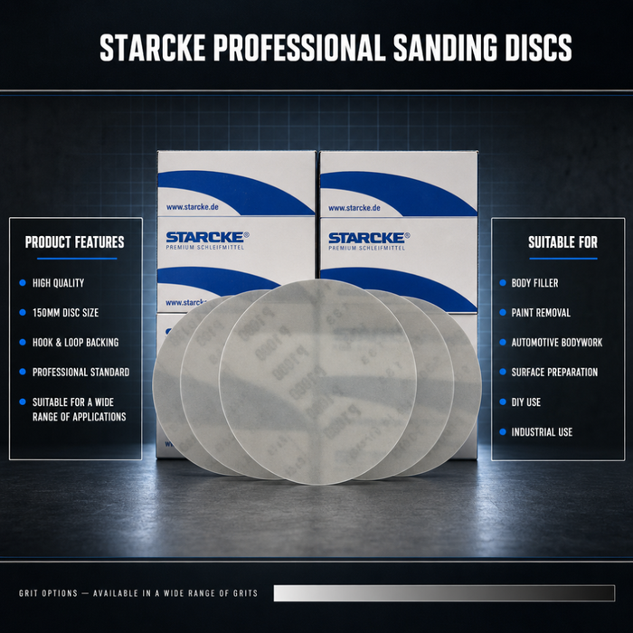 Starcke Film Hook and Loop Sanding Discs 150mm – High-Performance Abrasive