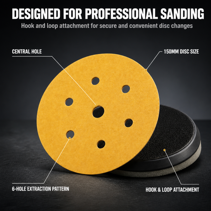 Starcke Hook and Loop Sanding Discs 150mm – 15-Hole Abrasive