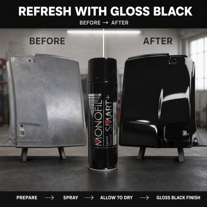 Smart+ Gloss Black Expert Aerosol 500ml – Multi-Surface Spray Paint