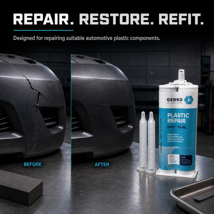 Gerko 2K Black Plastic Repair Adhesive 50ml