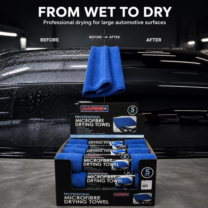 Rapide Professional Microfibre Drying Towel 5 sq ft – Super Absorbent