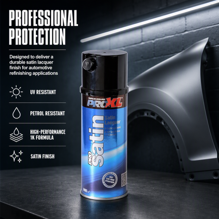 ProXL ProSatin Clear Satin Lacquer Aerosol 400ml – 1K Satin Finish