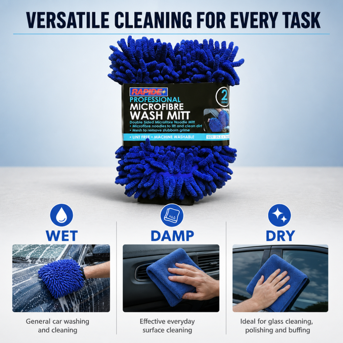 Rapide Professional Microfibre Wash Mitt – Double-Sided