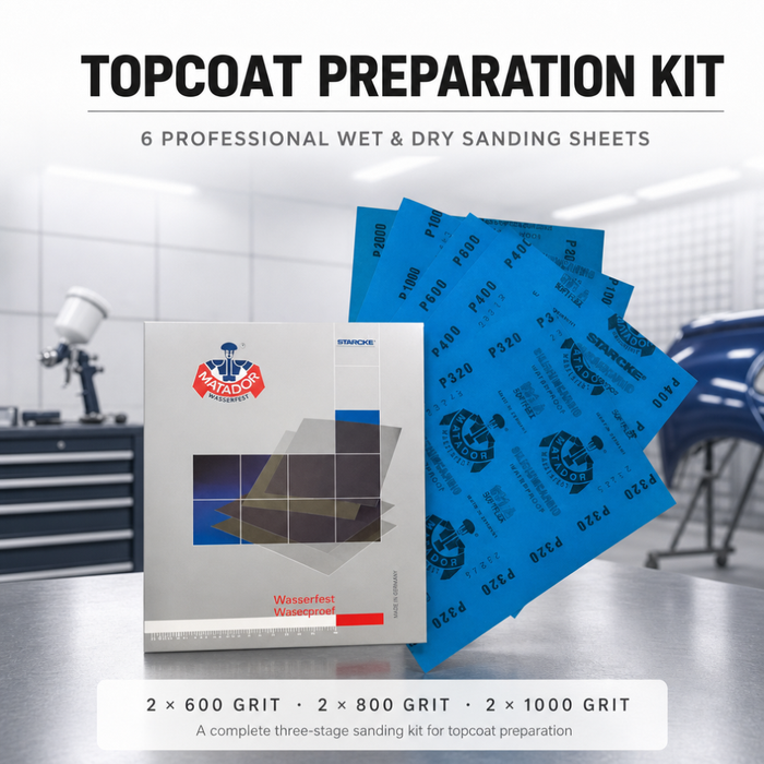 Topcoat Preparation Wet and Dry Sanding Paper 6-Sheet Kit – 600/800/1000 Grit
