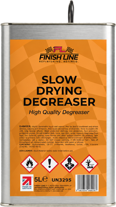 Slow Drying Degreaser 5 Litre, Anti-static, Non-silicone, Slow Evaporation - Finish Line