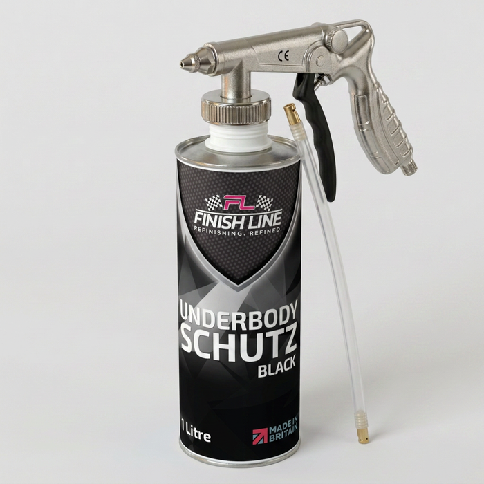 Finish Line Underbody Schutz Black 1 Litre with Coating Gun