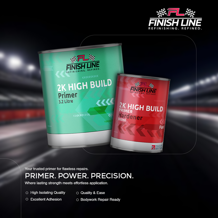 Finish Line 2K High Build Grey Primer 4 Litre Kit