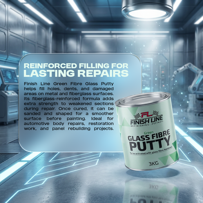 Green Fibreglass Putty 3KG, High Quality Formula, Multi-Surface Bond