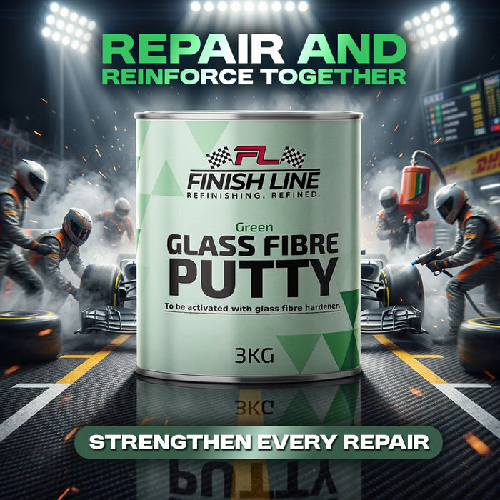 Green Fibreglass Putty 3KG, High Quality Formula, Multi-Surface Bond
