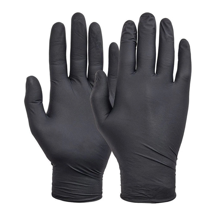 Safetouch Black Nitrile Gloves (Powder-Free) - Small - Box of 100